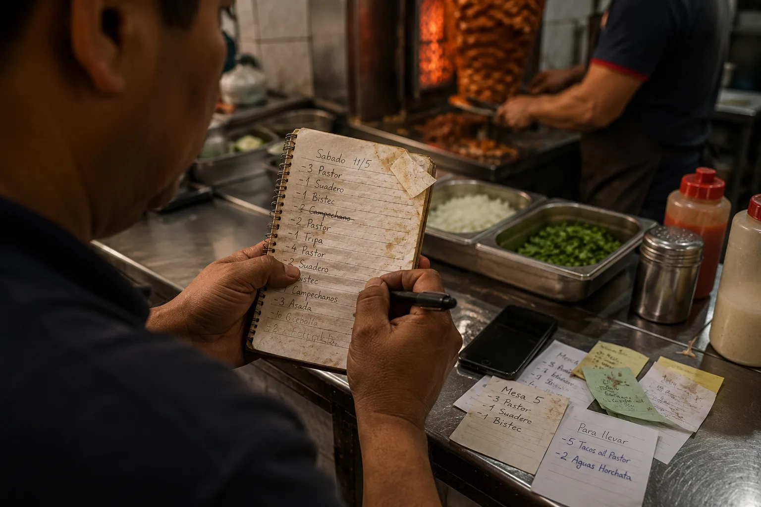 Pedidos en papel